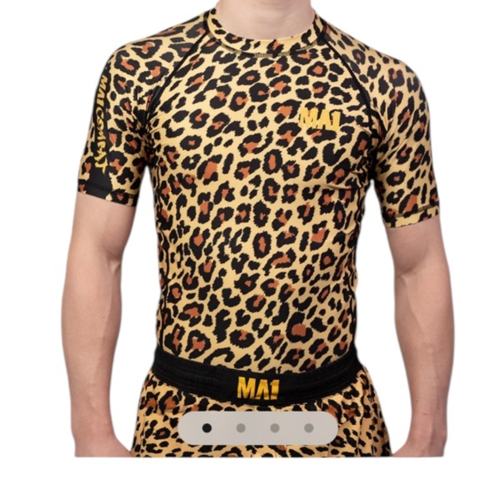 MA1 • #F**kCraigJones Gold Leopard Rash Guard